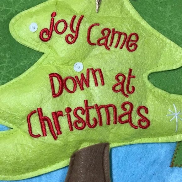Joy Came Down at Christmas Felt Christmas Tree Skirt - Picture 4 of 9